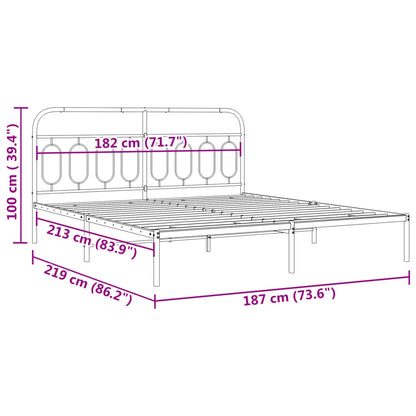 Estrutura de cama com cabeceira 183x213 cm metal preto