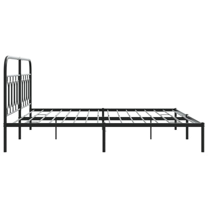 Estrutura de cama com cabeceira 200x200 cm metal preto