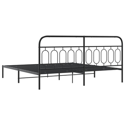 Estrutura de cama com cabeceira 200x200 cm metal preto