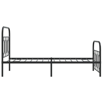 Estrutura de cama com cabeceira e pés 80x200 cm metal preto