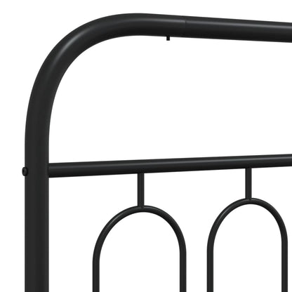 Estrutura de cama com cabeceira e pés 90x190 cm metal preto