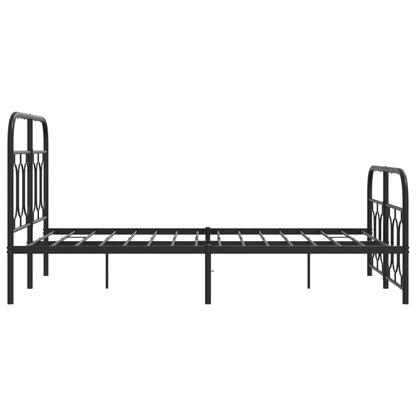 Estrutura de cama com cabeceira e pés 120x190 cm metal preto