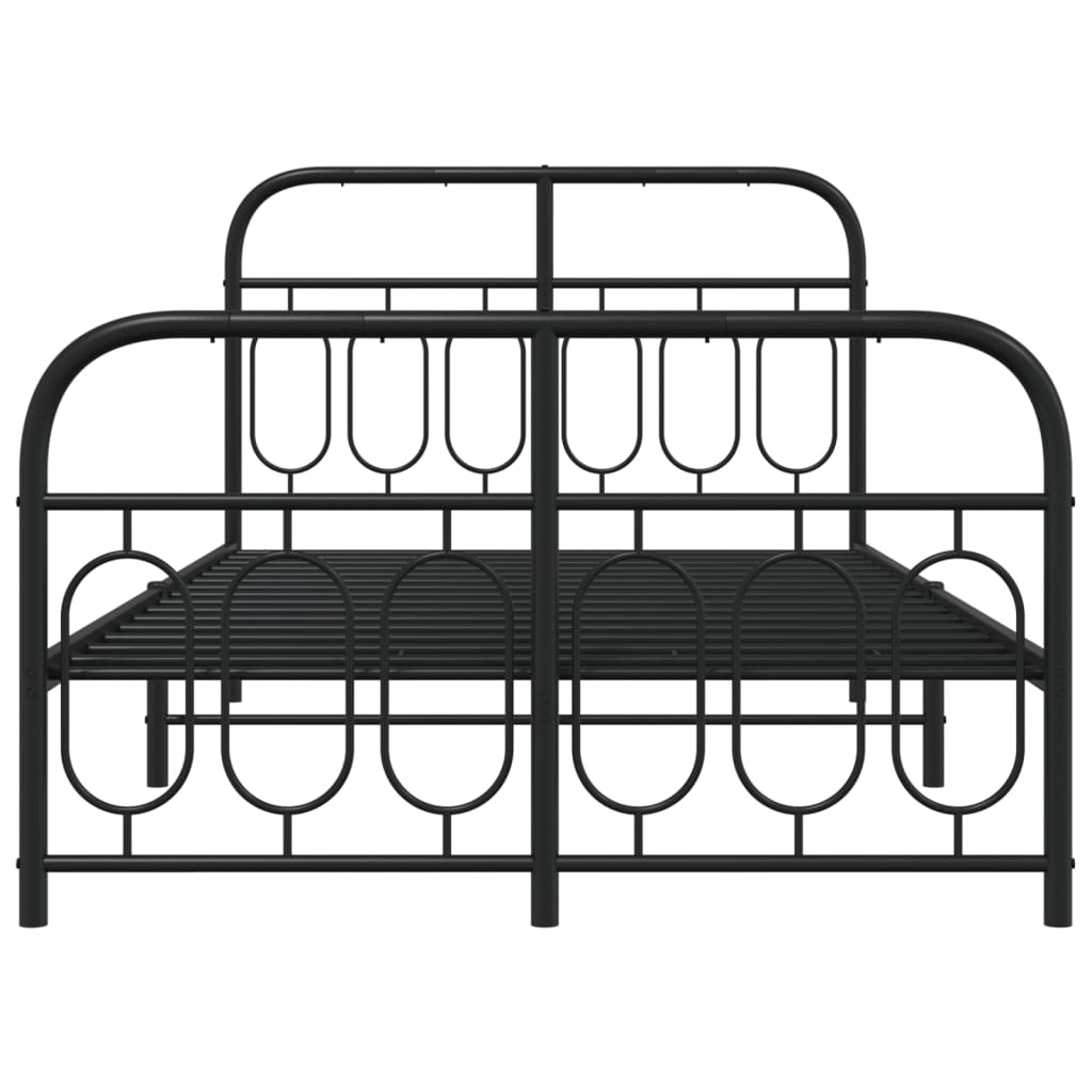 Estrutura de cama com cabeceira e pés 120x200 cm metal preto