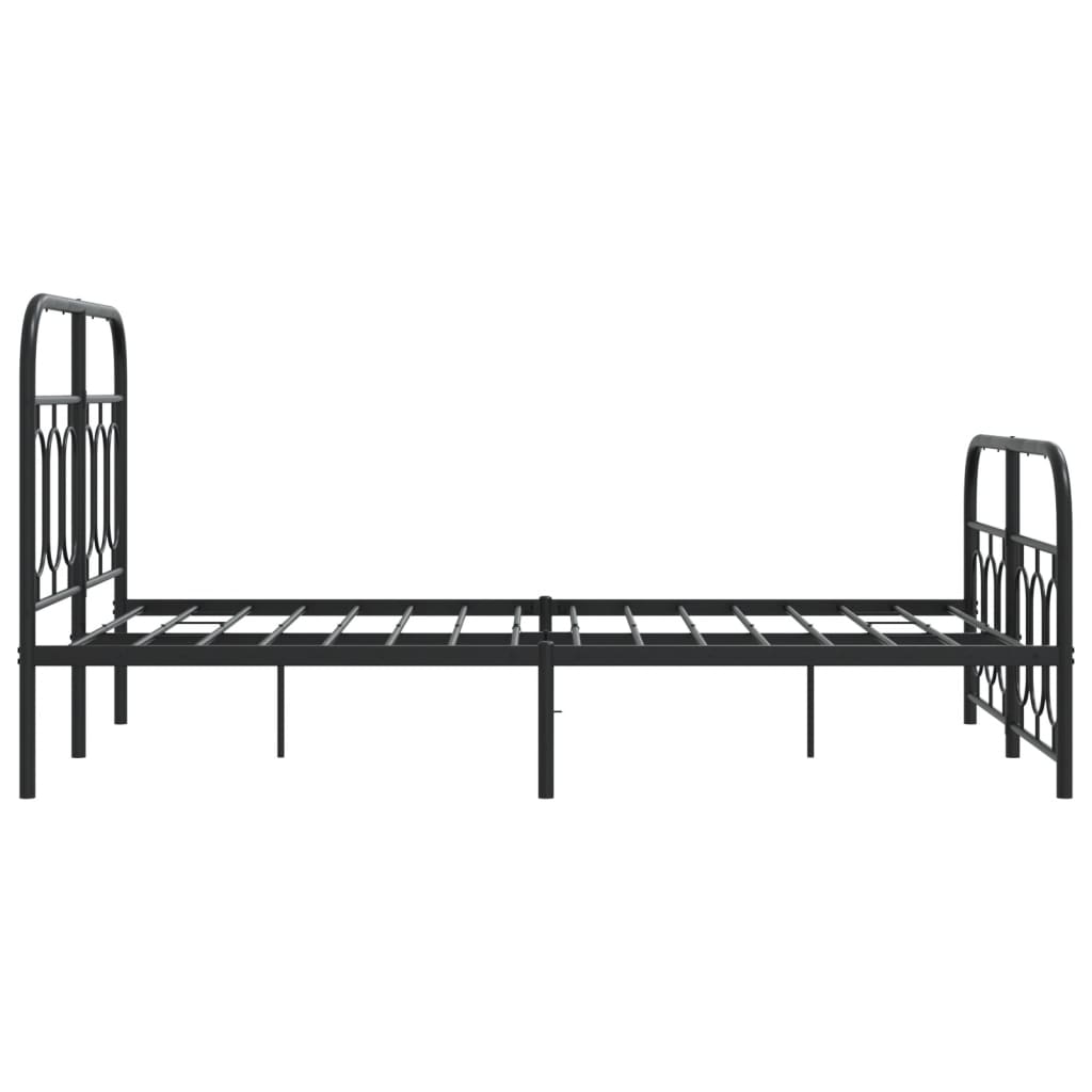 Estrutura de cama com cabeceira e pés 120x200 cm metal preto