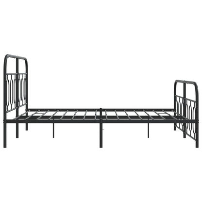 Estrutura de cama com cabeceira e pés 140x190 cm metal preto