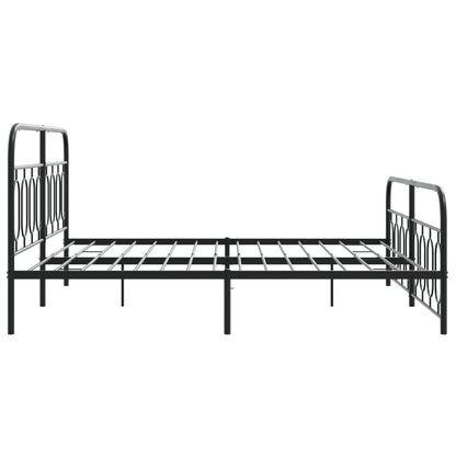 Estrutura de cama com cabeceira e pés 180x200 cm metal preto