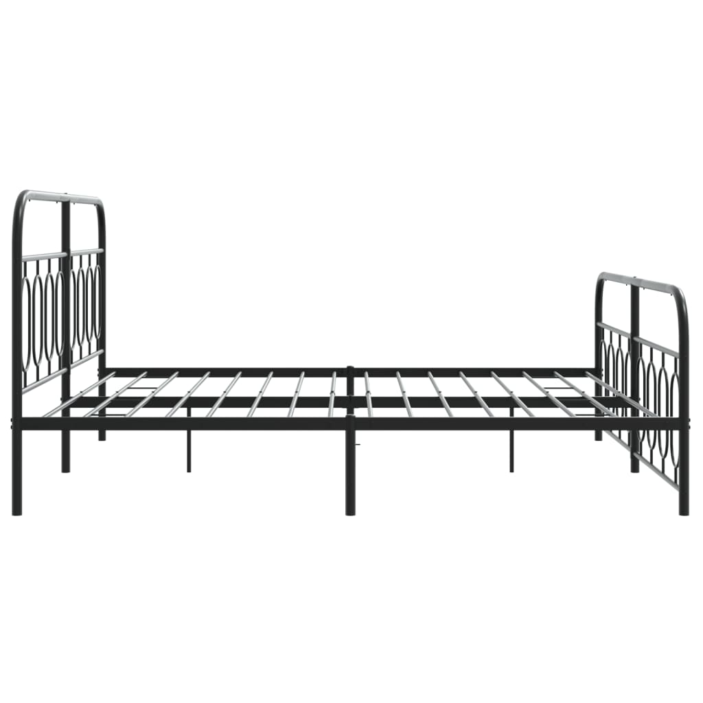 Estrutura de cama com cabeceira e pés 193x203 cm metal preto