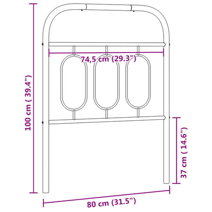 Cabeceira de cama 75 cm metal preto