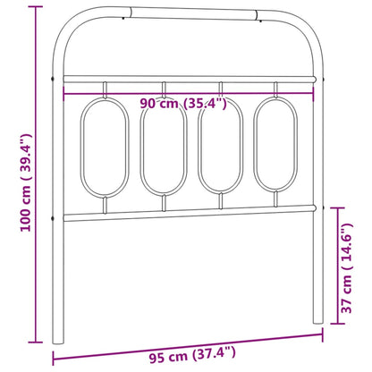 Cabeceira de cama 90 cm metal preto