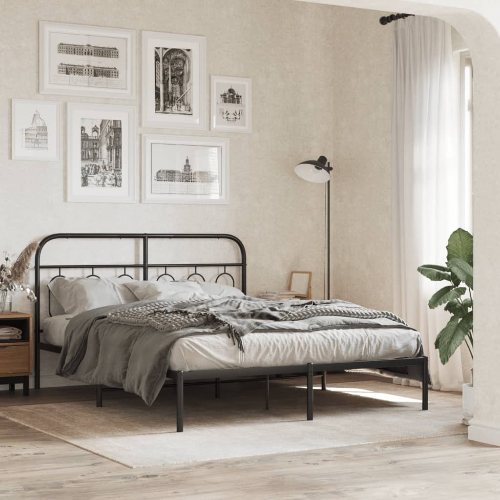 Cabeceira de cama 137 cm metal preto