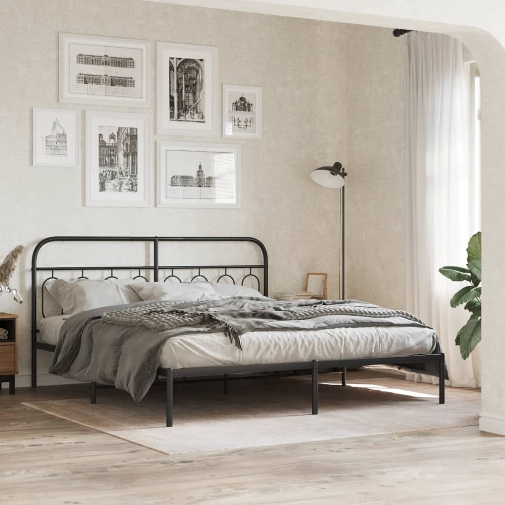 Cabeceira de cama 160 cm metal preto