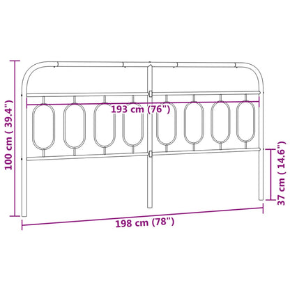 Cabeceira de cama 193 cm metal preto