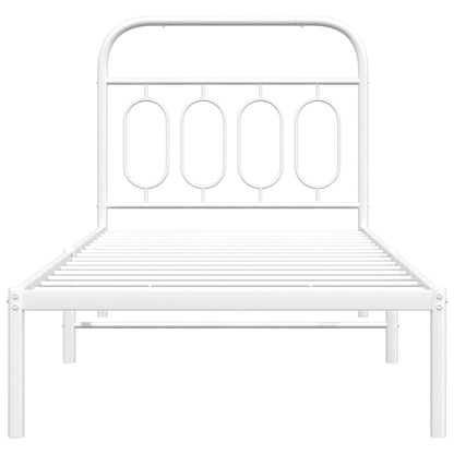 Estrutura de cama com cabeceira 90x190 cm metal branco