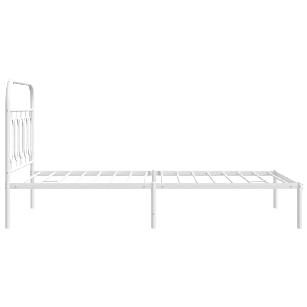 Estrutura de cama com cabeceira 100x190 cm metal branco