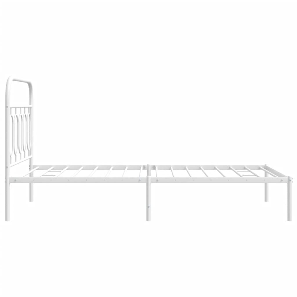 Estrutura de cama com cabeceira 100x200 cm metal branco