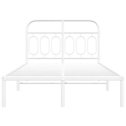 Estrutura de cama com cabeceira 120x190 cm metal branco