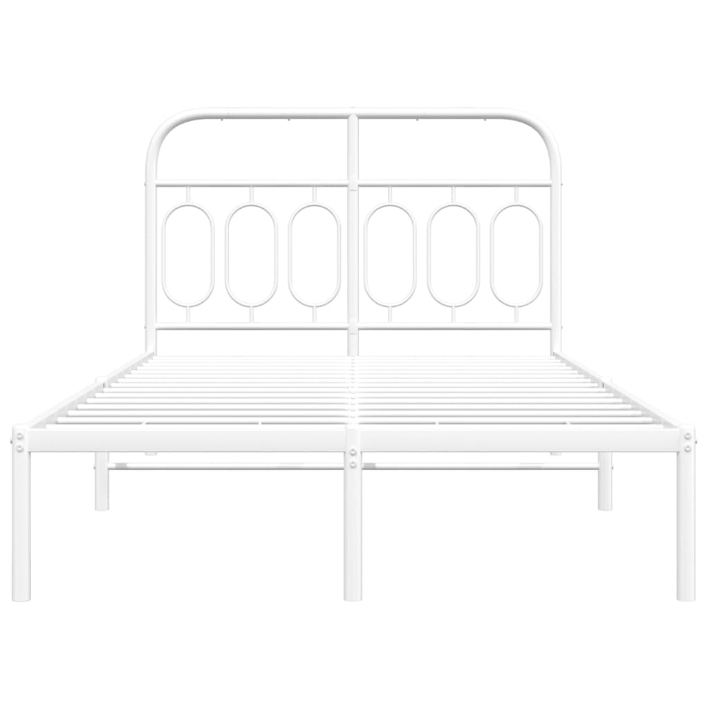 Estrutura de cama com cabeceira 120x200 cm metal branco