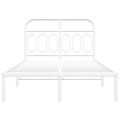 Estrutura de cama com cabeceira 120x200 cm metal branco