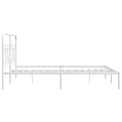 Estrutura de cama com cabeceira 135x190 cm metal branco