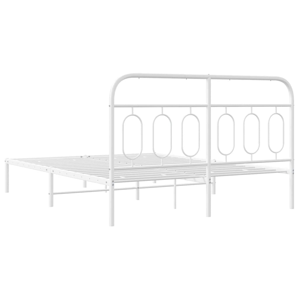 Estrutura de cama com cabeceira 135x190 cm metal branco