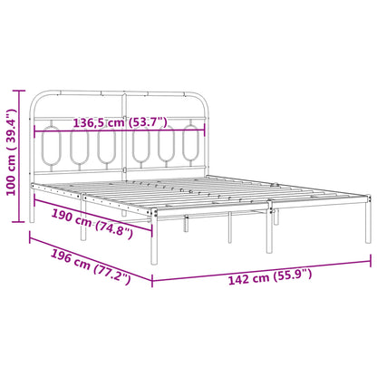 Estrutura de cama com cabeceira 135x190 cm metal branco