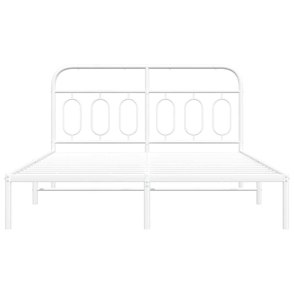 Estrutura de cama com cabeceira 140x190 cm metal branco