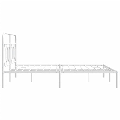 Estrutura de cama com cabeceira 140x190 cm metal branco