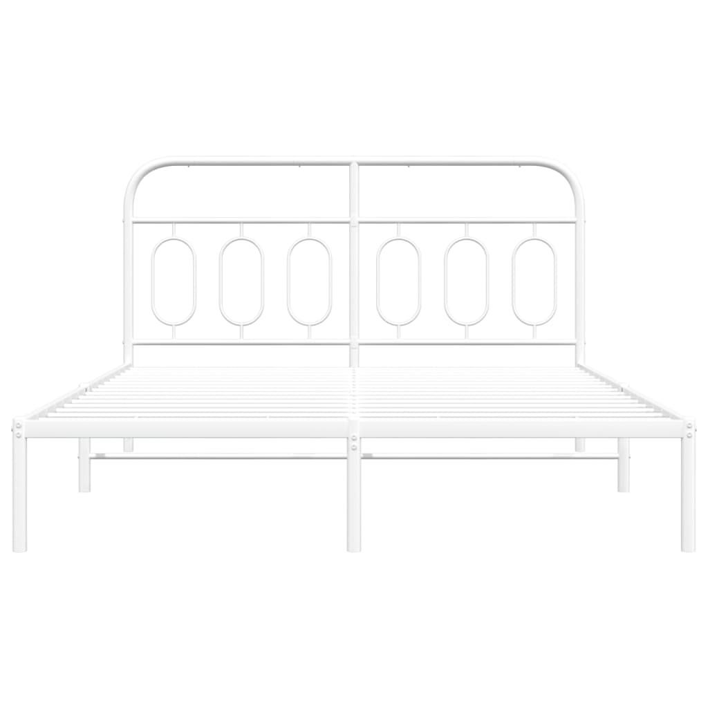 Estrutura de cama com cabeceira 140x200 cm metal branco