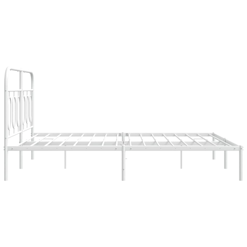 Estrutura de cama com cabeceira 150x200 cm metal branco