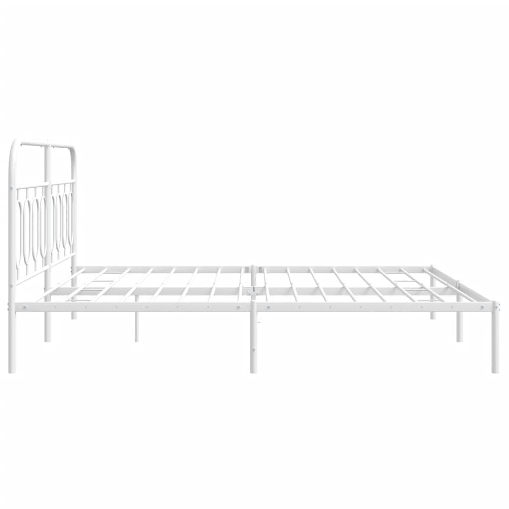 Estrutura de cama com cabeceira 160x200 cm metal branco