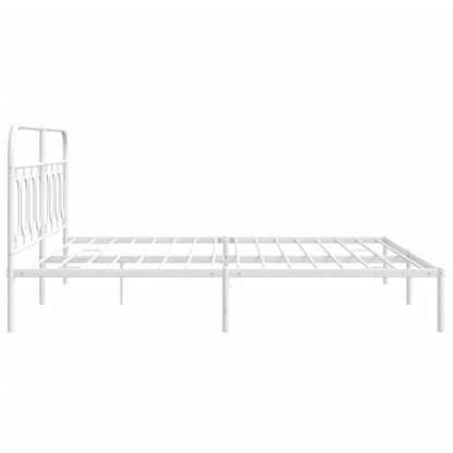 Estrutura de cama com cabeceira 160x200 cm metal branco