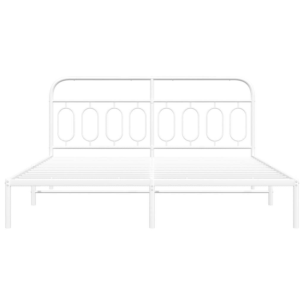 Estrutura de cama com cabeceira 180x200 cm metal branco