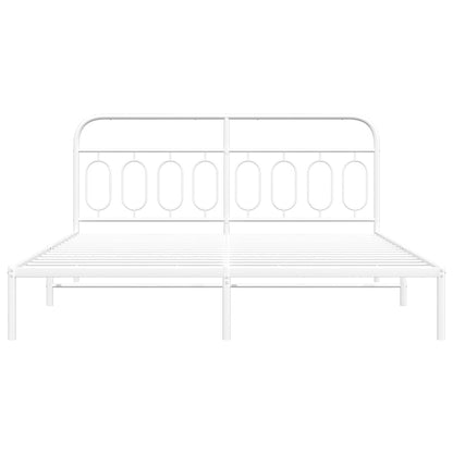 Estrutura de cama com cabeceira 180x200 cm metal branco