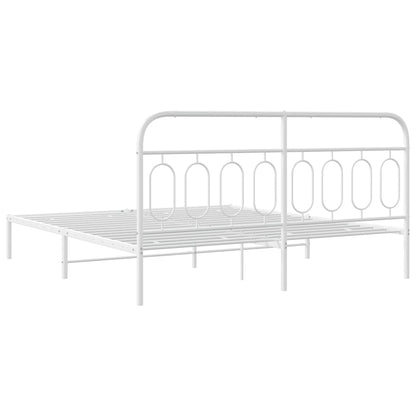 Estrutura de cama com cabeceira 180x200 cm metal branco