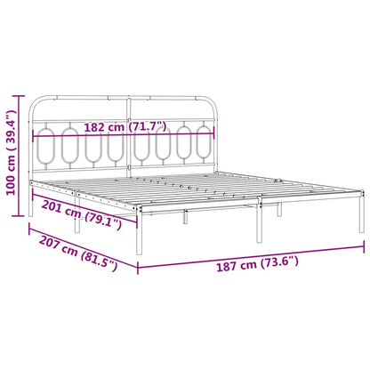 Estrutura de cama com cabeceira 180x200 cm metal branco