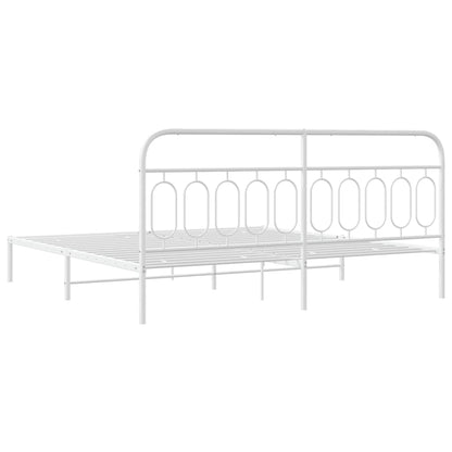 Estrutura de cama com cabeceira 200x200 cm metal branco