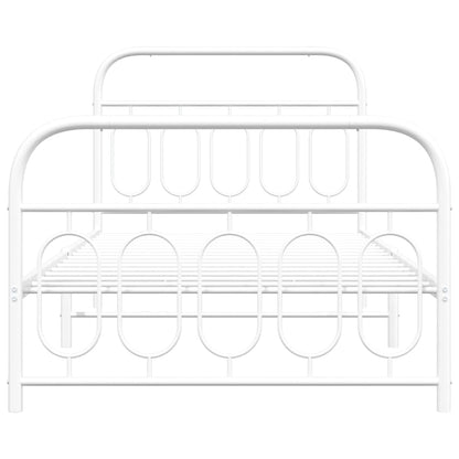 Estrutura de cama com cabeceira e pés 107x203 cm metal branco