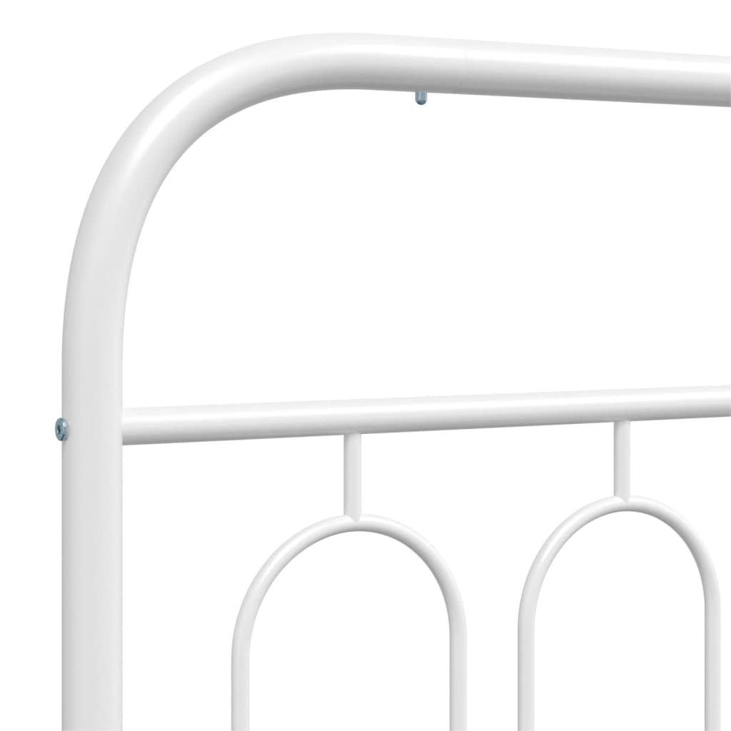 Estrutura de cama com cabeceira e pés 107x203 cm metal branco