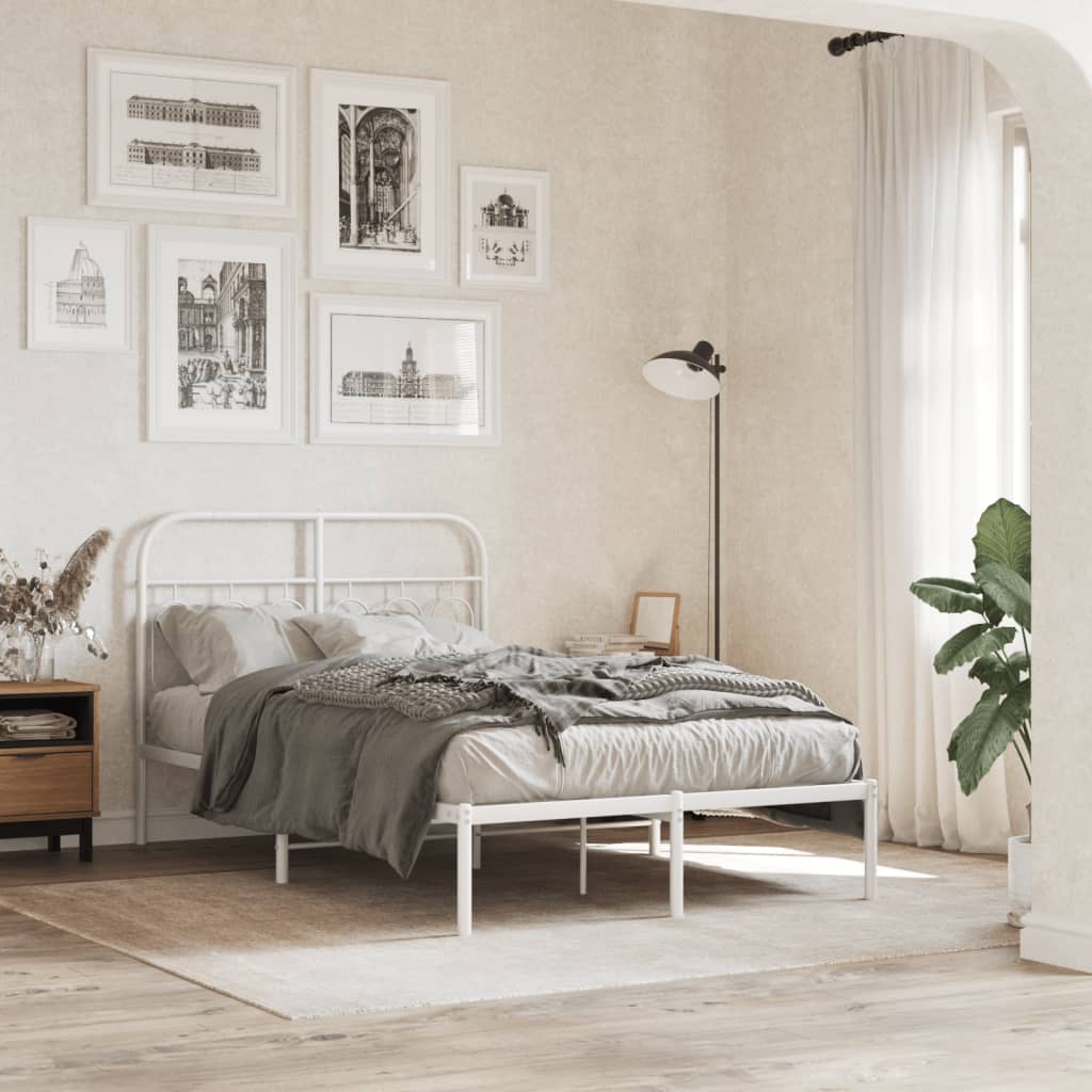 Cabeceira de cama 120 cm metal branco