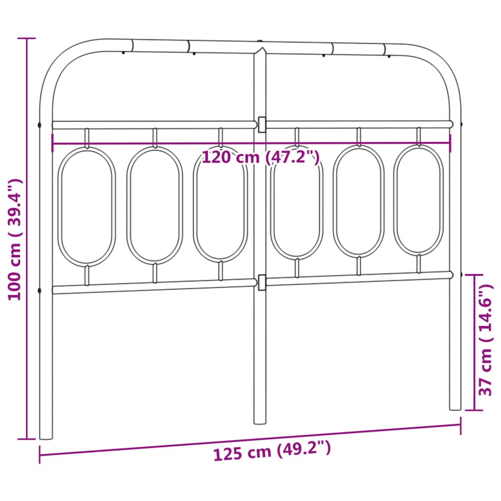 Cabeceira de cama 120 cm metal branco