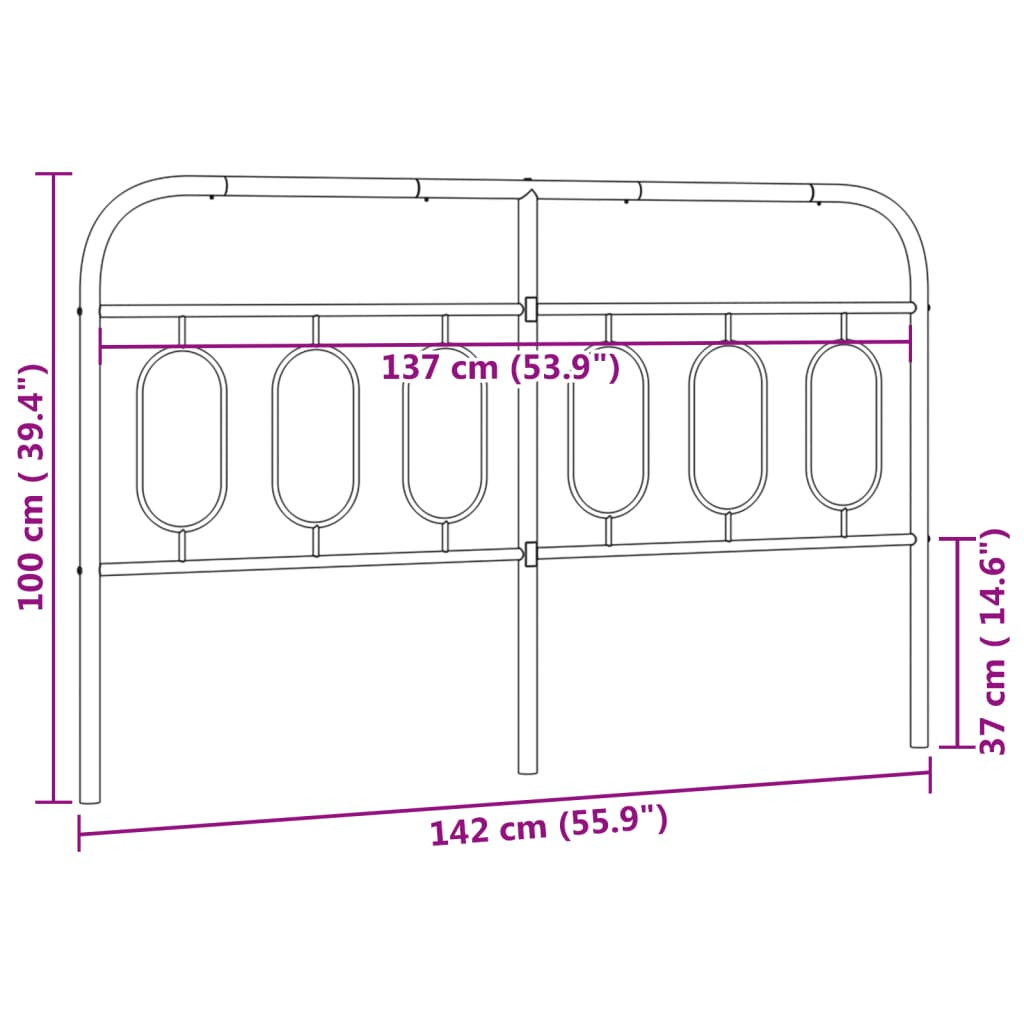 Cabeceira de cama 137 cm metal branco