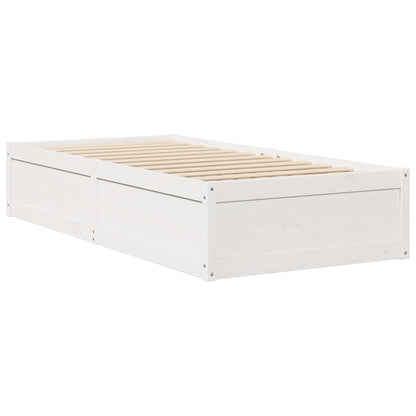 Estrutura de cama 90x190 cm madeira de pinho maciça branco