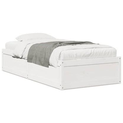 Estrutura de cama 90x190 cm madeira de pinho maciça branco