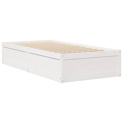 Estrutura de cama 75x190 cm madeira de pinho maciça branco