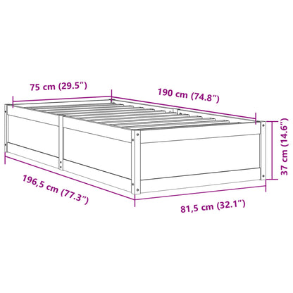 Estrutura de cama 75x190 cm madeira de pinho maciça branco