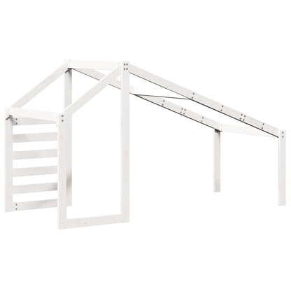 Telhado de cama infantil 198x87x113 cm pinho maciço branco