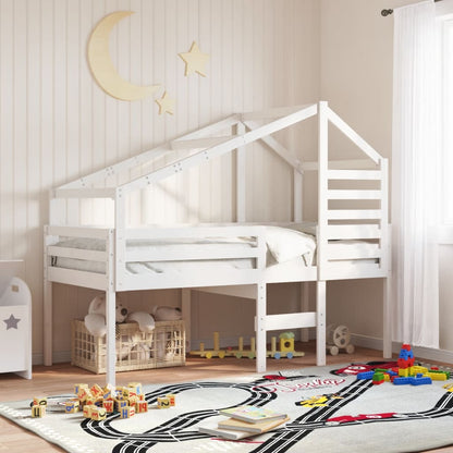 Telhado de cama infantil 198x87x113 cm pinho maciço branco