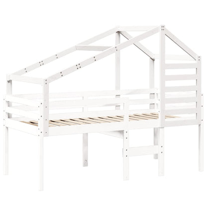 Telhado de cama infantil 198x97x113 cm pinho maciço branco