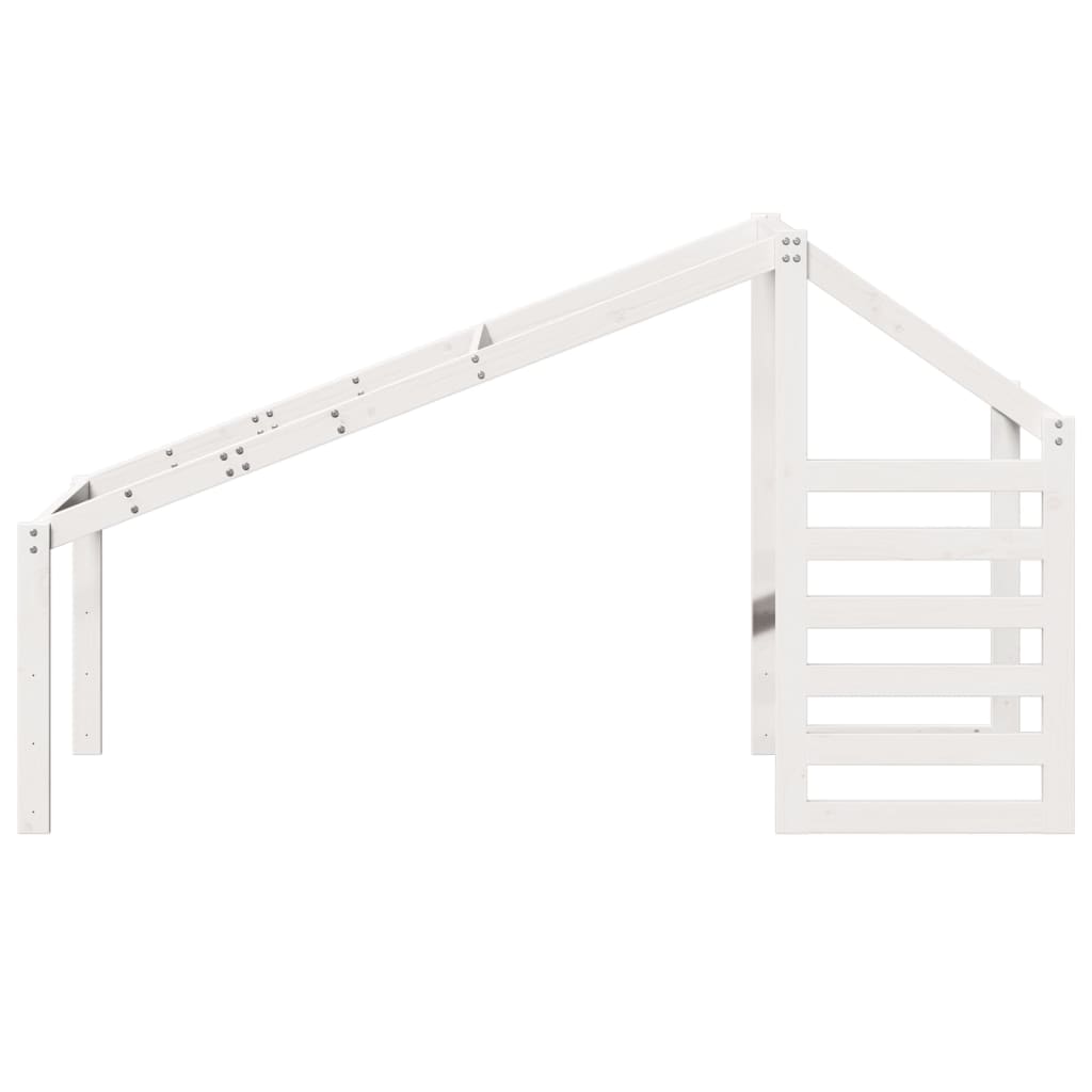 Telhado de cama infantil 198x97x113 cm pinho maciço branco