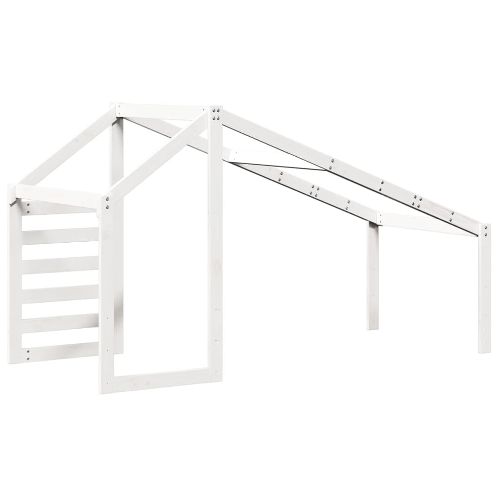 Telhado de cama infantil 198x97x113 cm pinho maciço branco